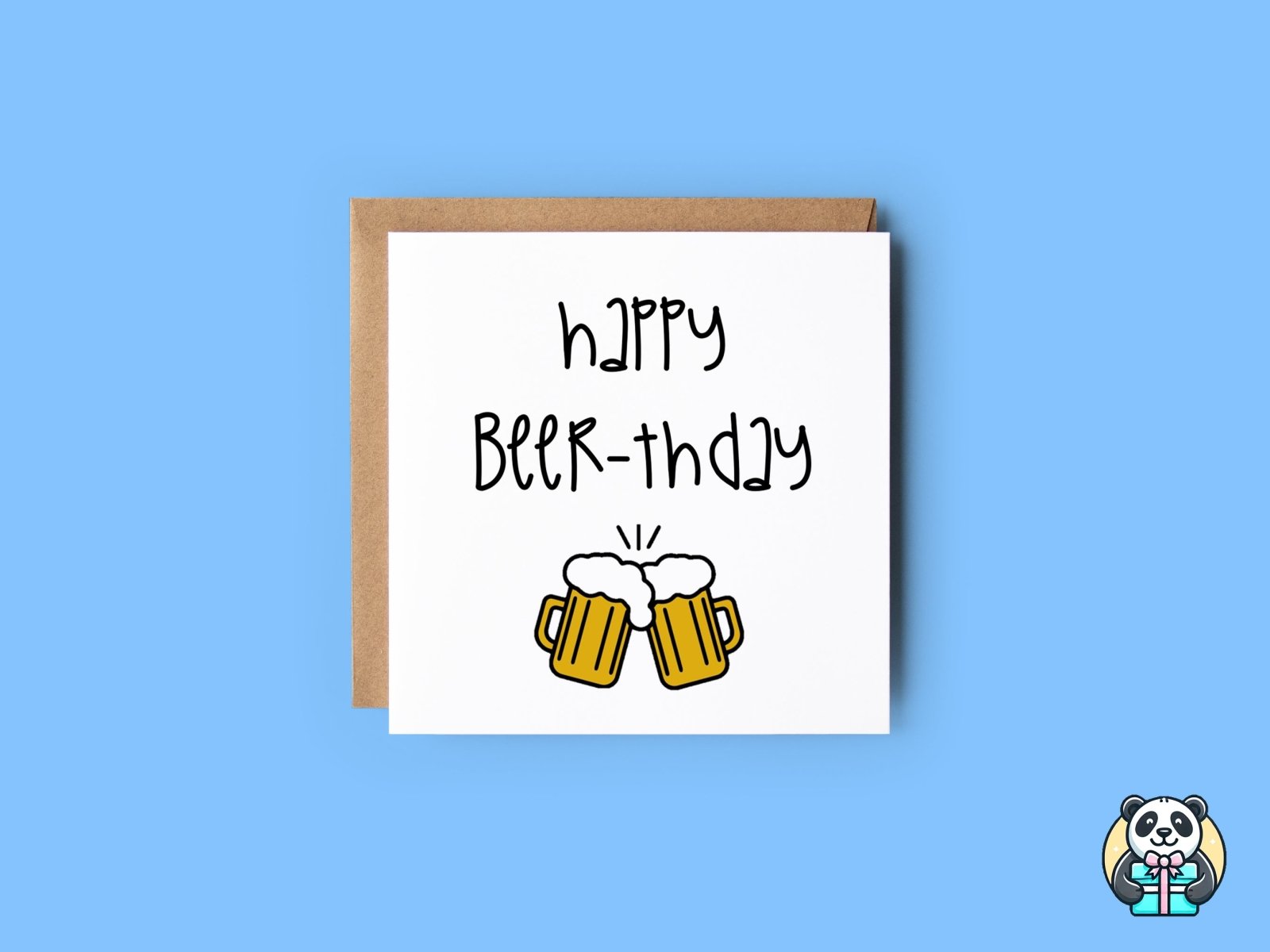 Happy Beer - thday Birthday Card - The Gifted Panda Main image