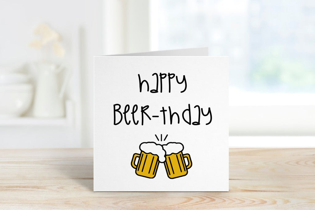 Happy Beer - thday Birthday Card - The Gifted Panda