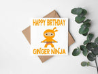 Happy Birthday Ginger Ninja Greetings Card - The Gifted Panda