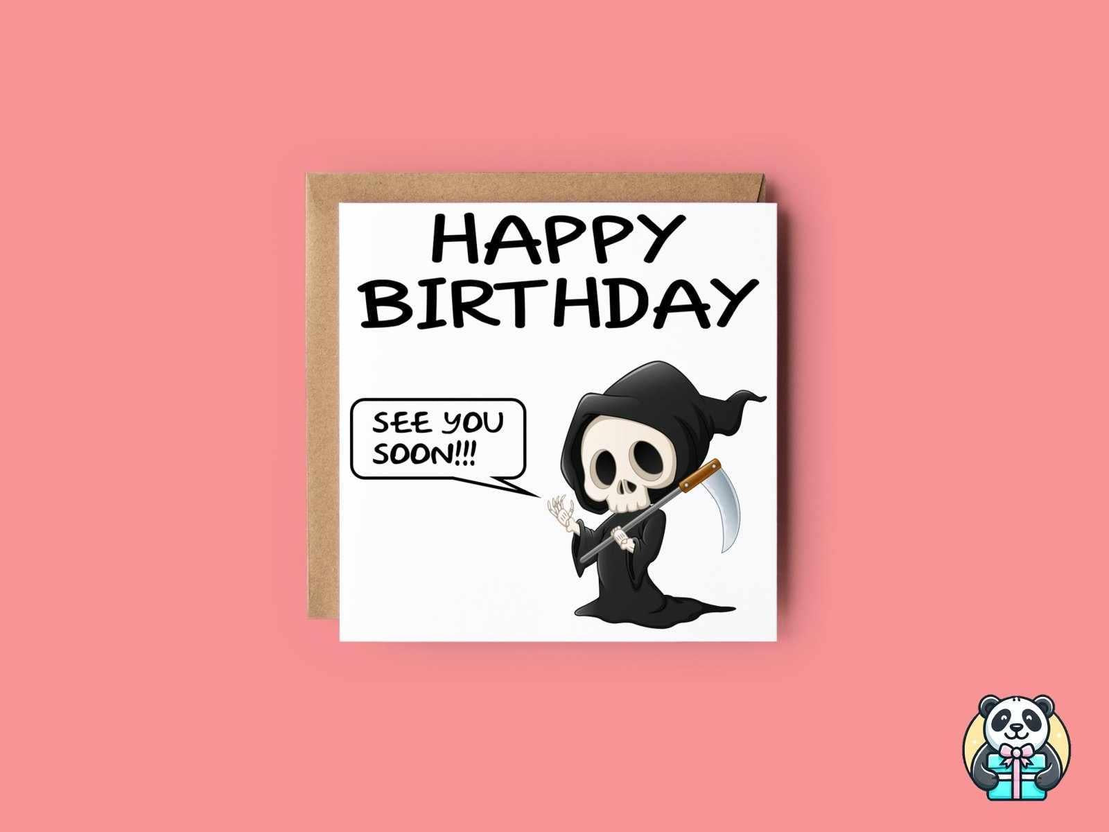 Happy Birthday - See You Soon - Card - The Gifted Panda Main image