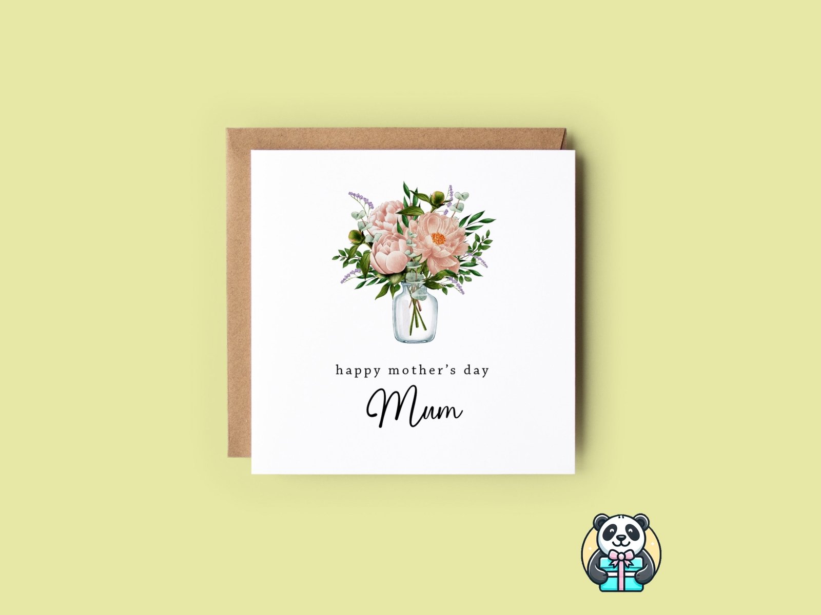 Happy Mother's Day Pink Flowers Card - The Gifted Panda