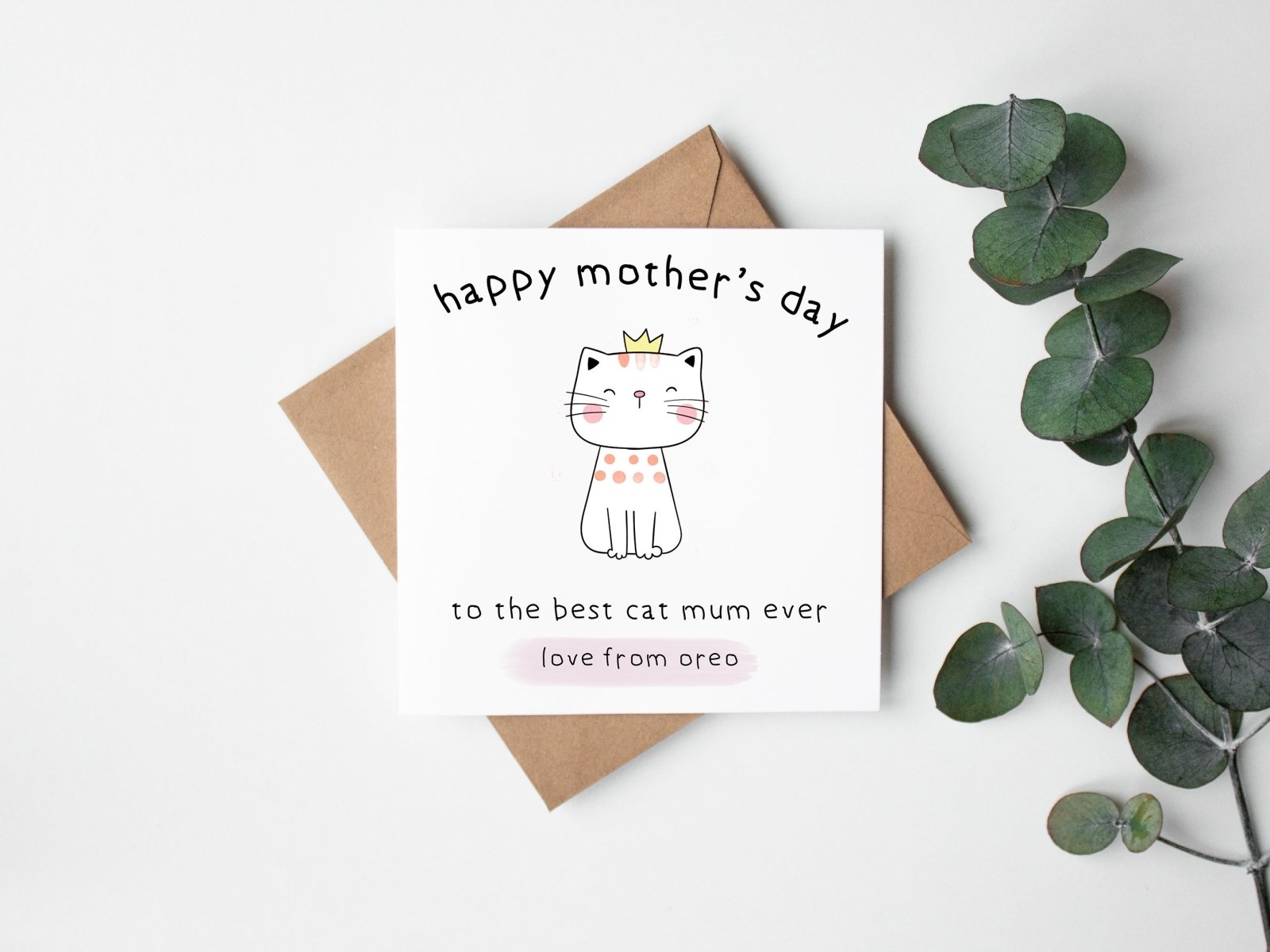 Happy Mother's Day To The Best Cat Mum Ever Card Secondary image