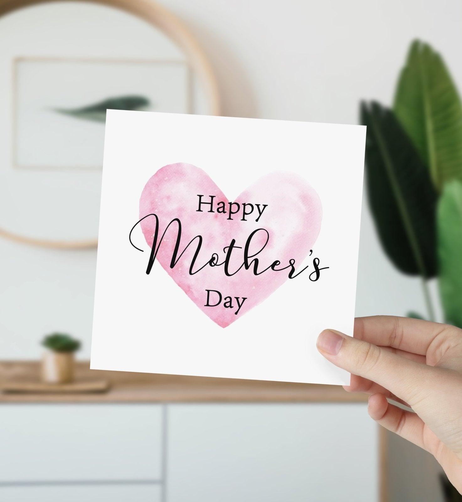 Happy Mother's Day Watercolour Heart Card - The Gifted Panda
