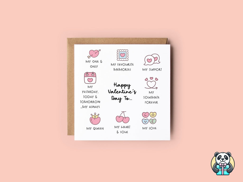 Happy Valentine's Day To....Wife/Girlfriend Card - The Gifted Panda