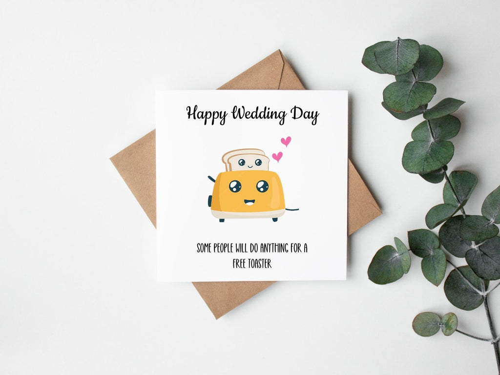 Happy Wedding Day Toaster Card - The Gifted Panda