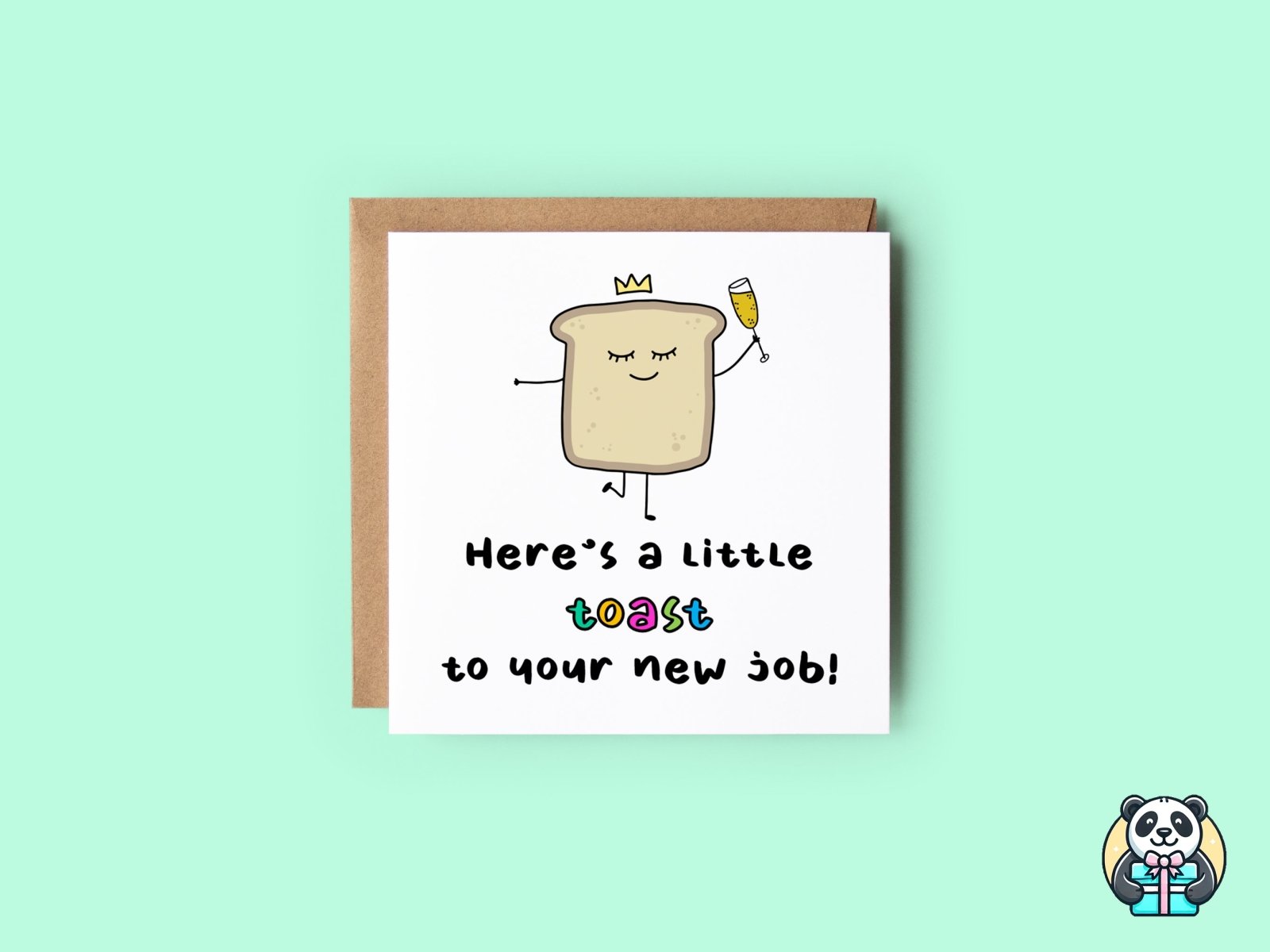Here's A Toast To Your New Job Card - The Gifted Panda Main image