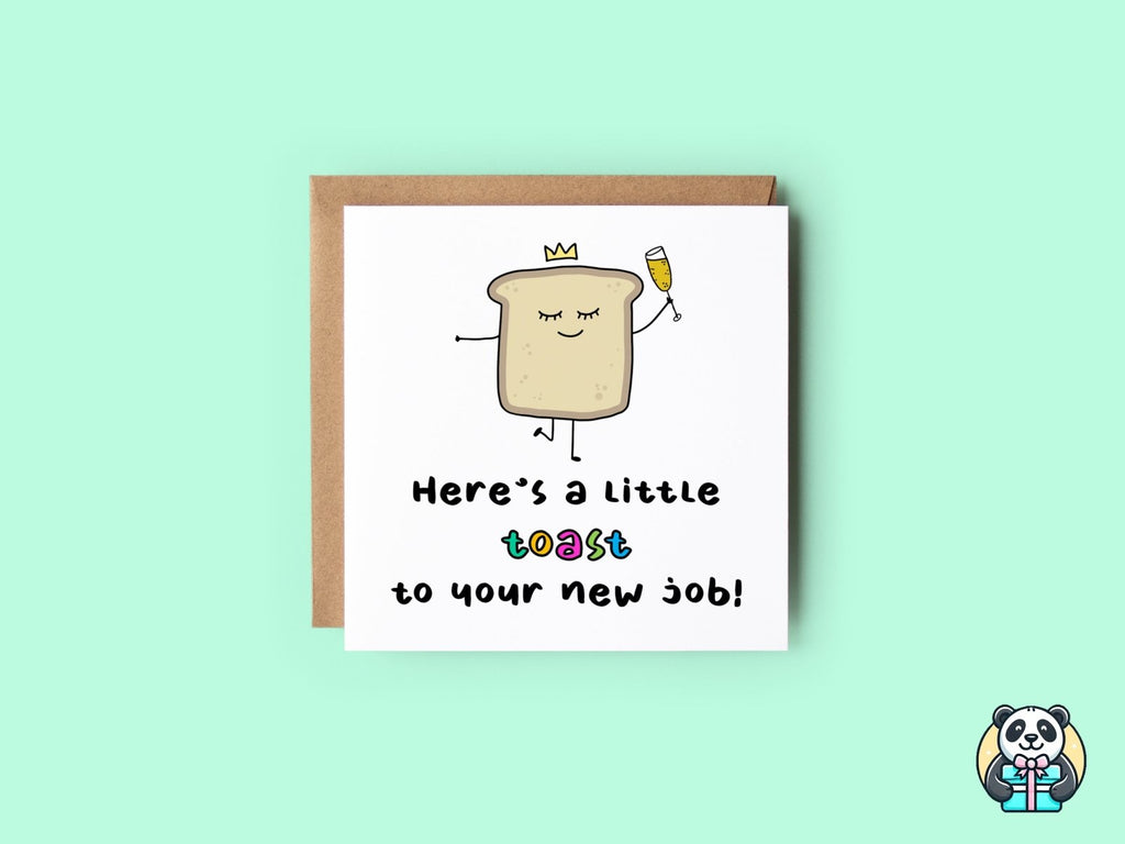 Here's A Toast To Your New Job Card - The Gifted Panda