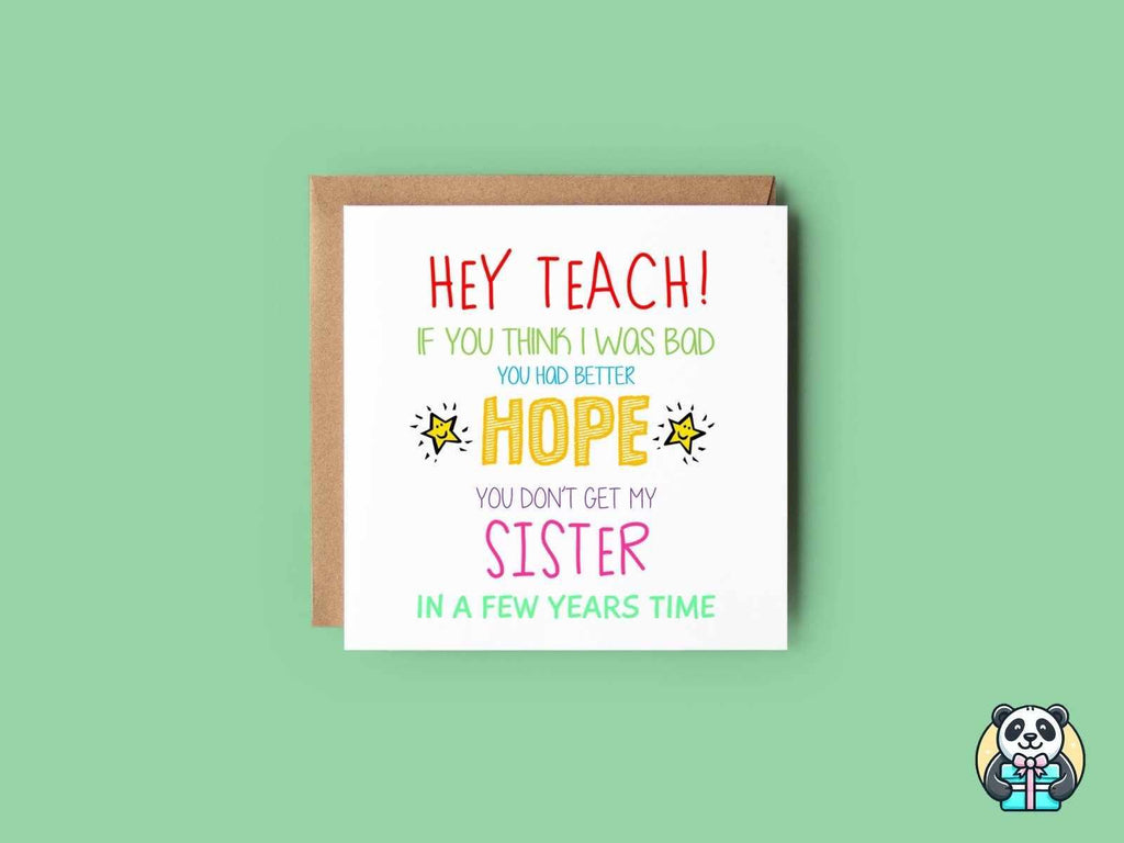 Hey Teach Greetings Card - The Gifted Panda