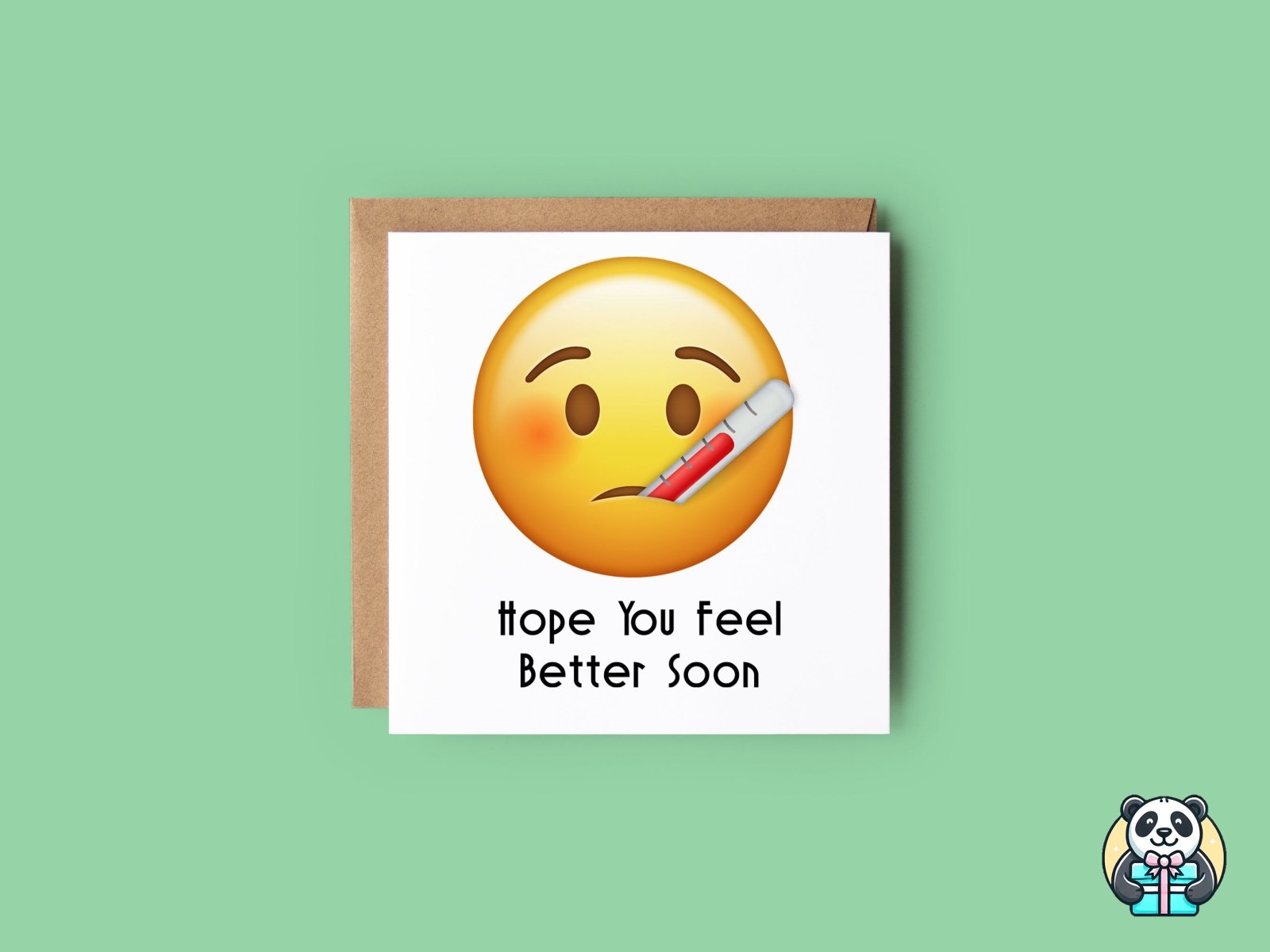 Hope You Feel Better Soon Emoji Greeting Card - The Gifted Panda Main image