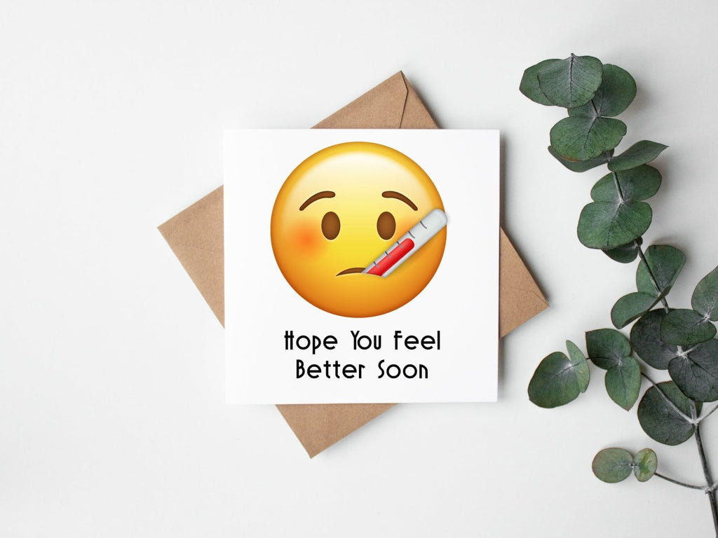 Hope You Feel Better Soon Emoji Greeting Card - The Gifted Panda