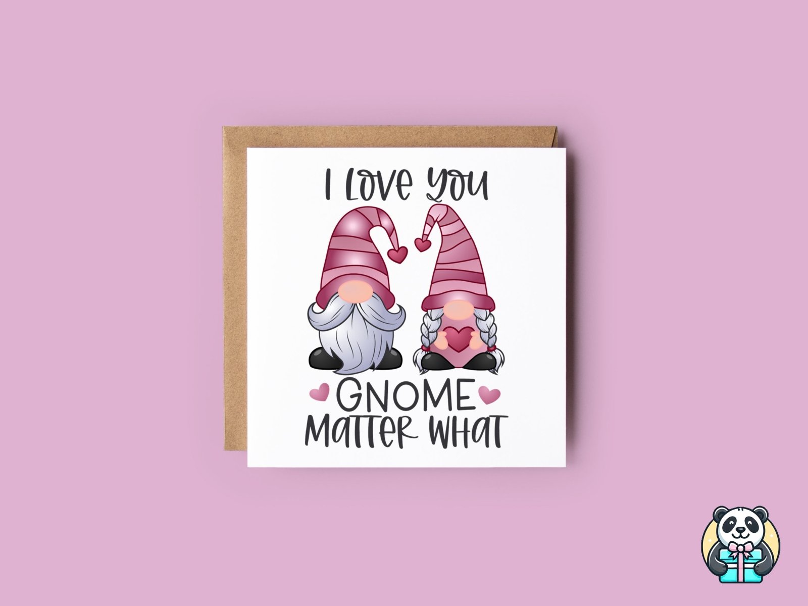 I Love You Gnome Matter What Card - The Gifted Panda Main image