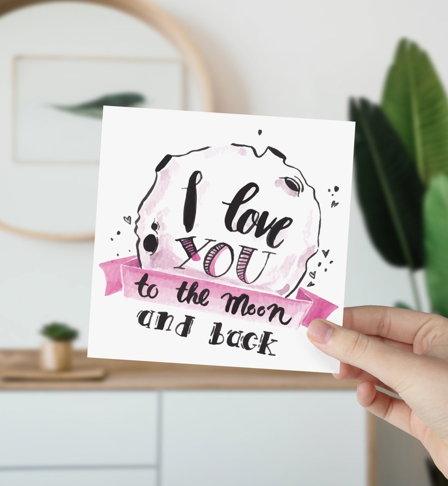 I Love You To The Moon And Back Greetings Card - The Gifted Panda