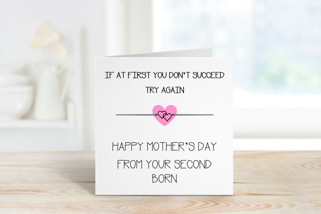 If At First You Don't Succeed Mother's Day Card - The Gifted Panda