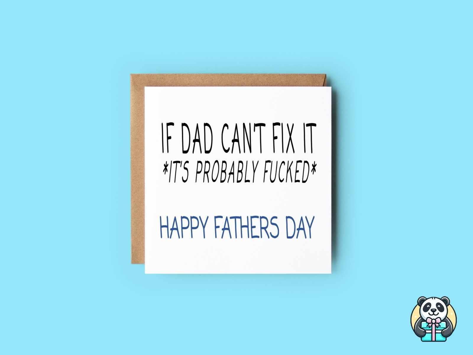 If Dad Can't Fix It Fathers Day Greetings Card - The Gifted Panda Main image