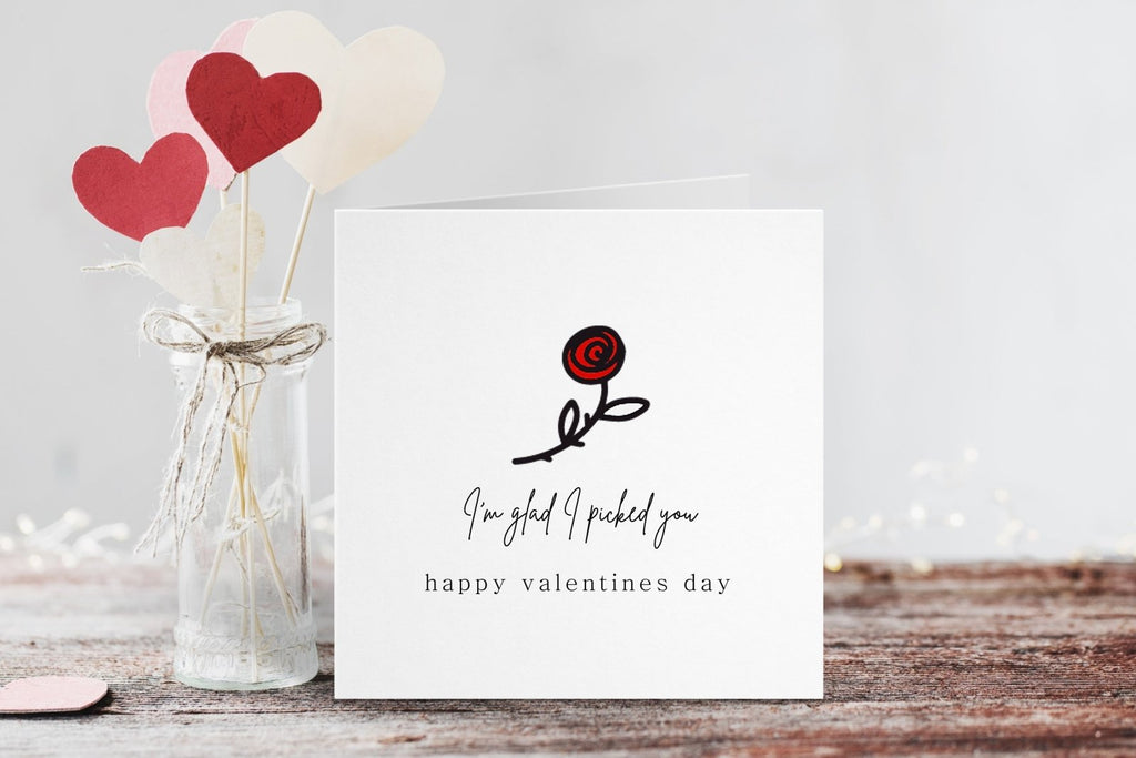 I'm Glad I Picked You Valentine's Card - The Gifted Panda