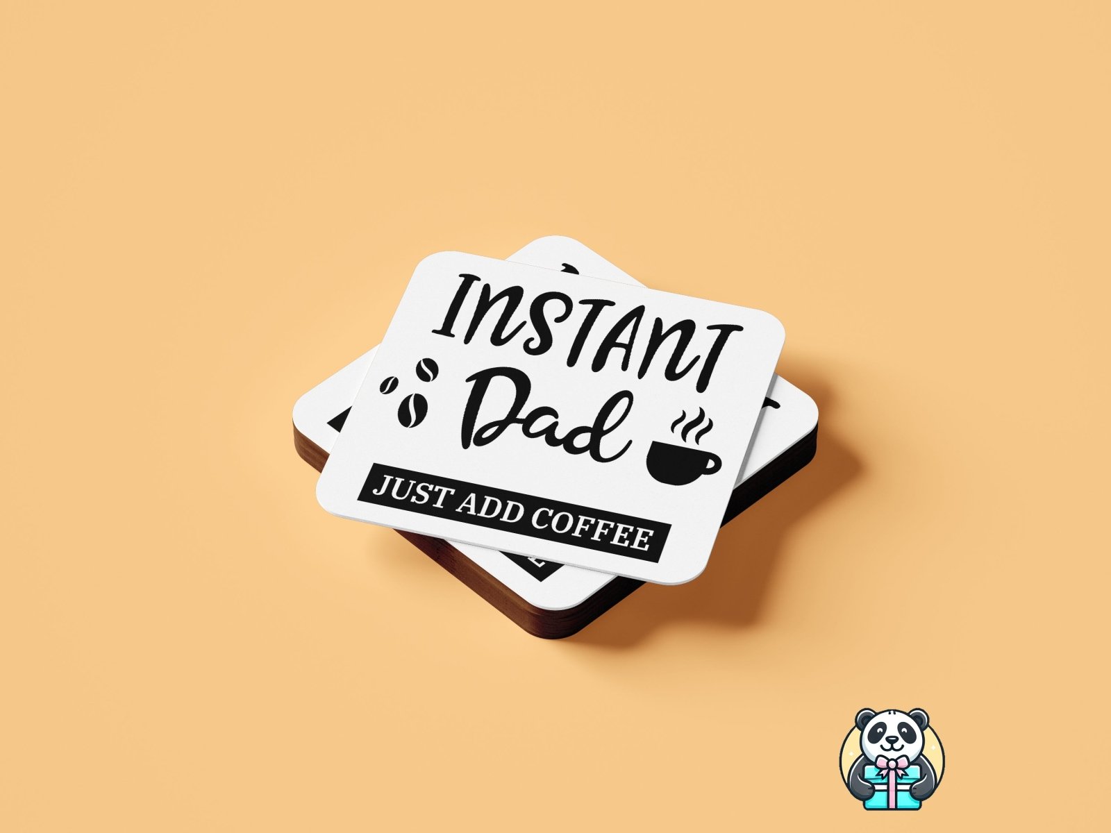 Instant Dad, Add Coffee! Coaster - The Gifted Panda