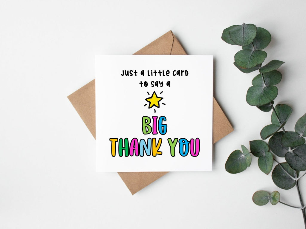 Just A Little Card To Say A Big Thank You - The Gifted Panda