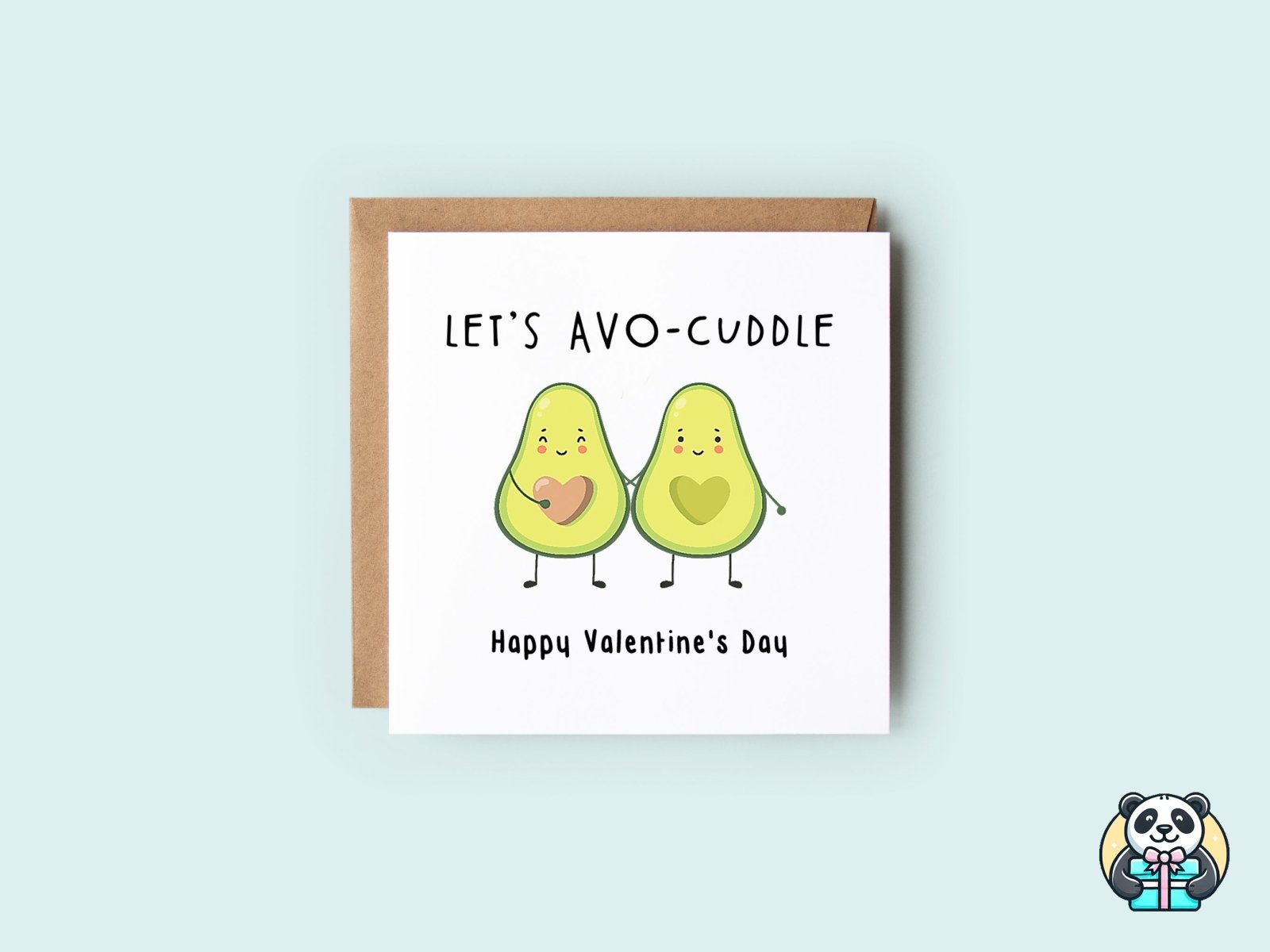 Let's Avo - cuddle Valentine's Card - The Gifted Panda Main image