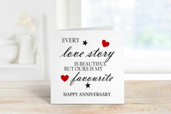 Love Story Happy Anniversary Greetings Card - The Gifted Panda