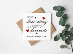 Love Story Happy Anniversary Greetings Card - The Gifted Panda