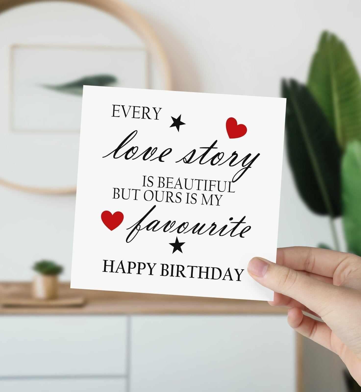 Love Story Happy Birthday Greetings Card Secondary image