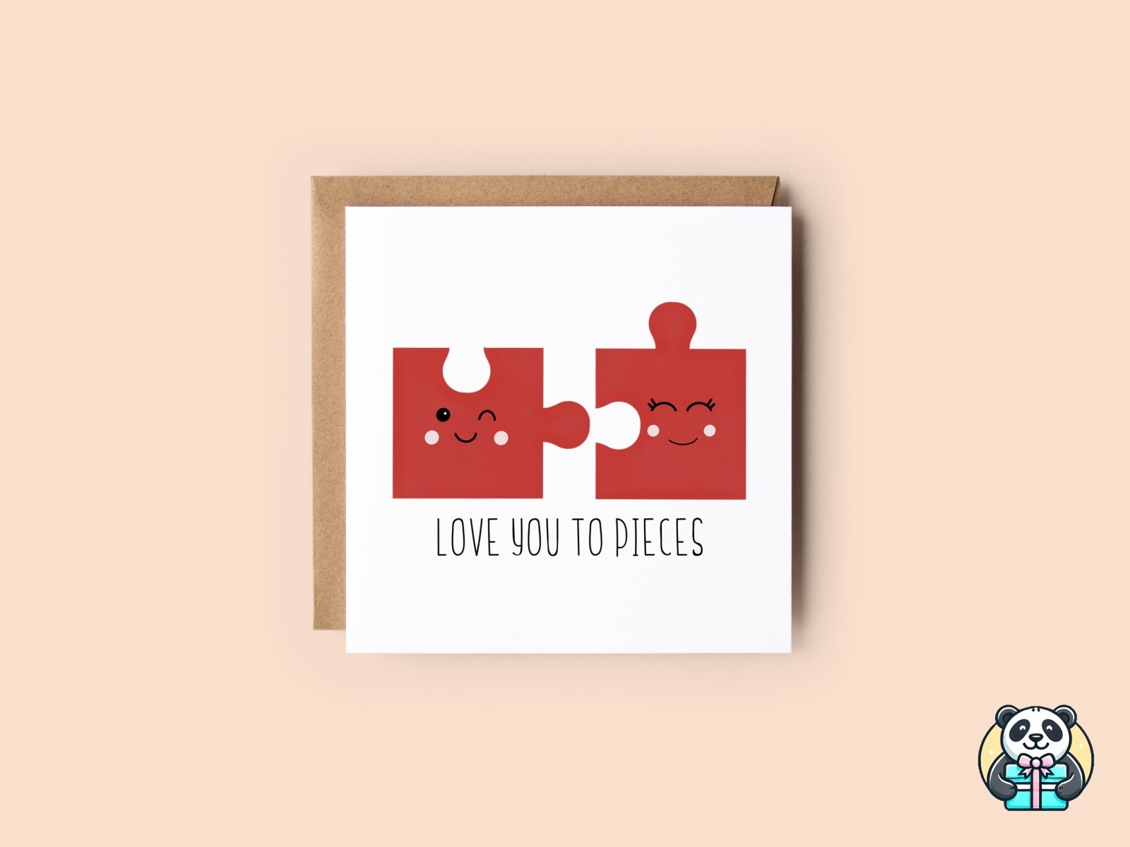 Love You To Pieces Greetings Card - The Gifted Panda Main image
