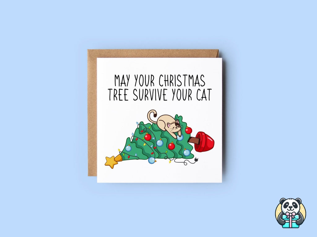 May Your Christmas Tree Survive The Cat Card - The Gifted Panda