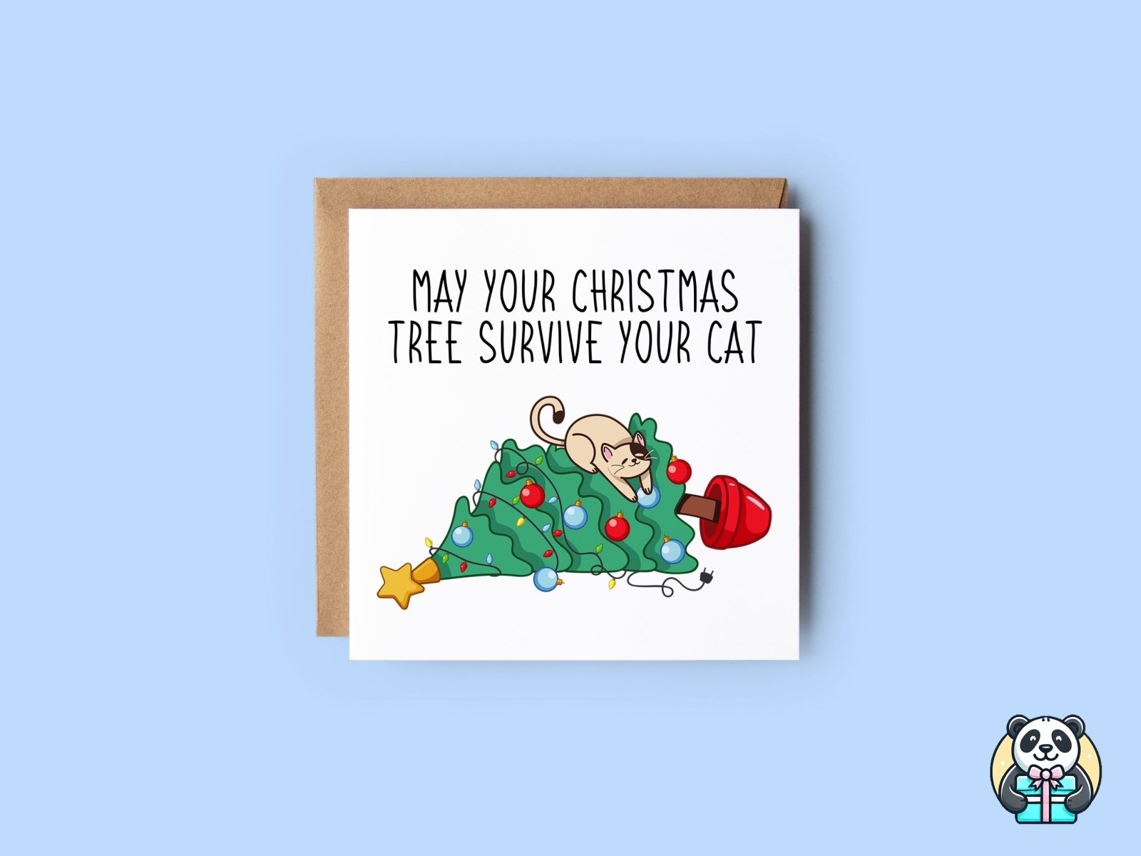 May Your Christmas Tree Survive The Cat Card - The Gifted Panda