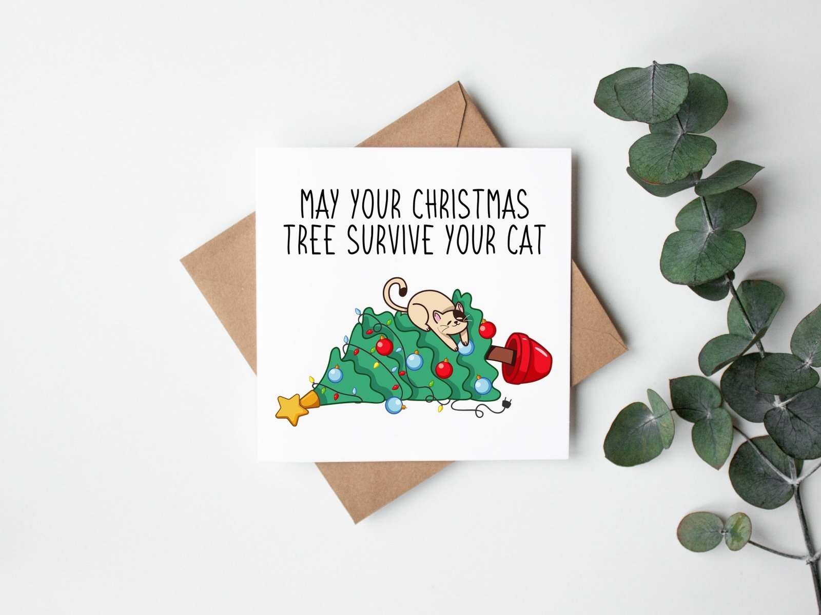 May Your Christmas Tree Survive The Cat Card - The Gifted Panda