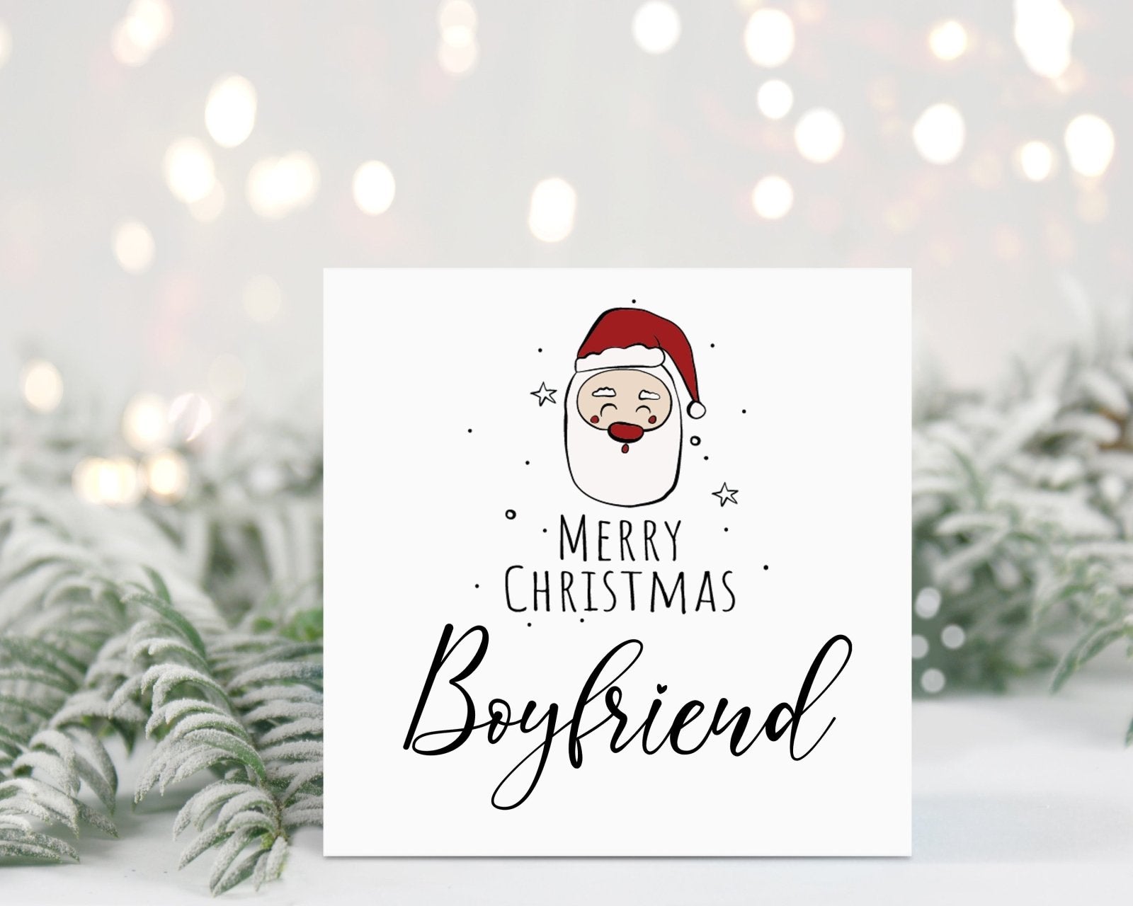 Merry Christmas Boyfriend - Santa Christmas Card - The Gifted Panda
