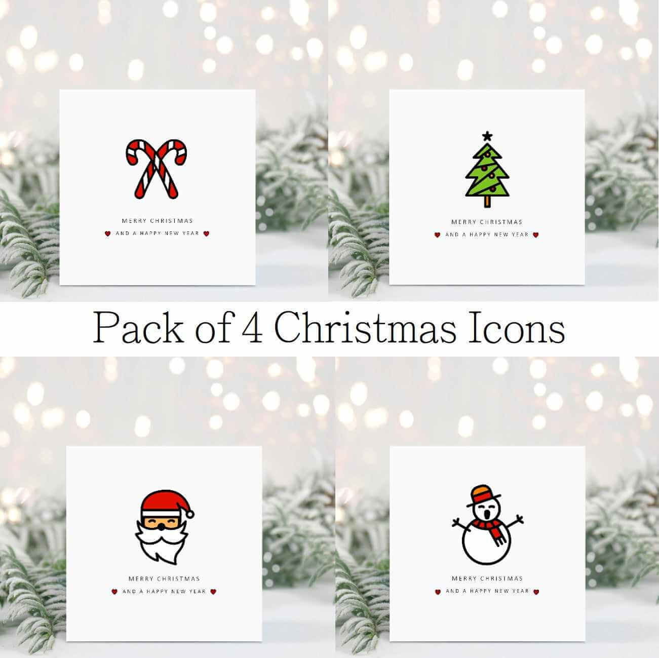 Merry Christmas Card - Set Of 4 - The Gifted Panda