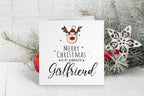 Merry Christmas Girlfriend - Reindeer Christmas Card - The Gifted Panda