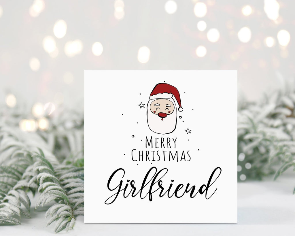 Merry Christmas Girlfriend - Santa Christmas Card - The Gifted Panda