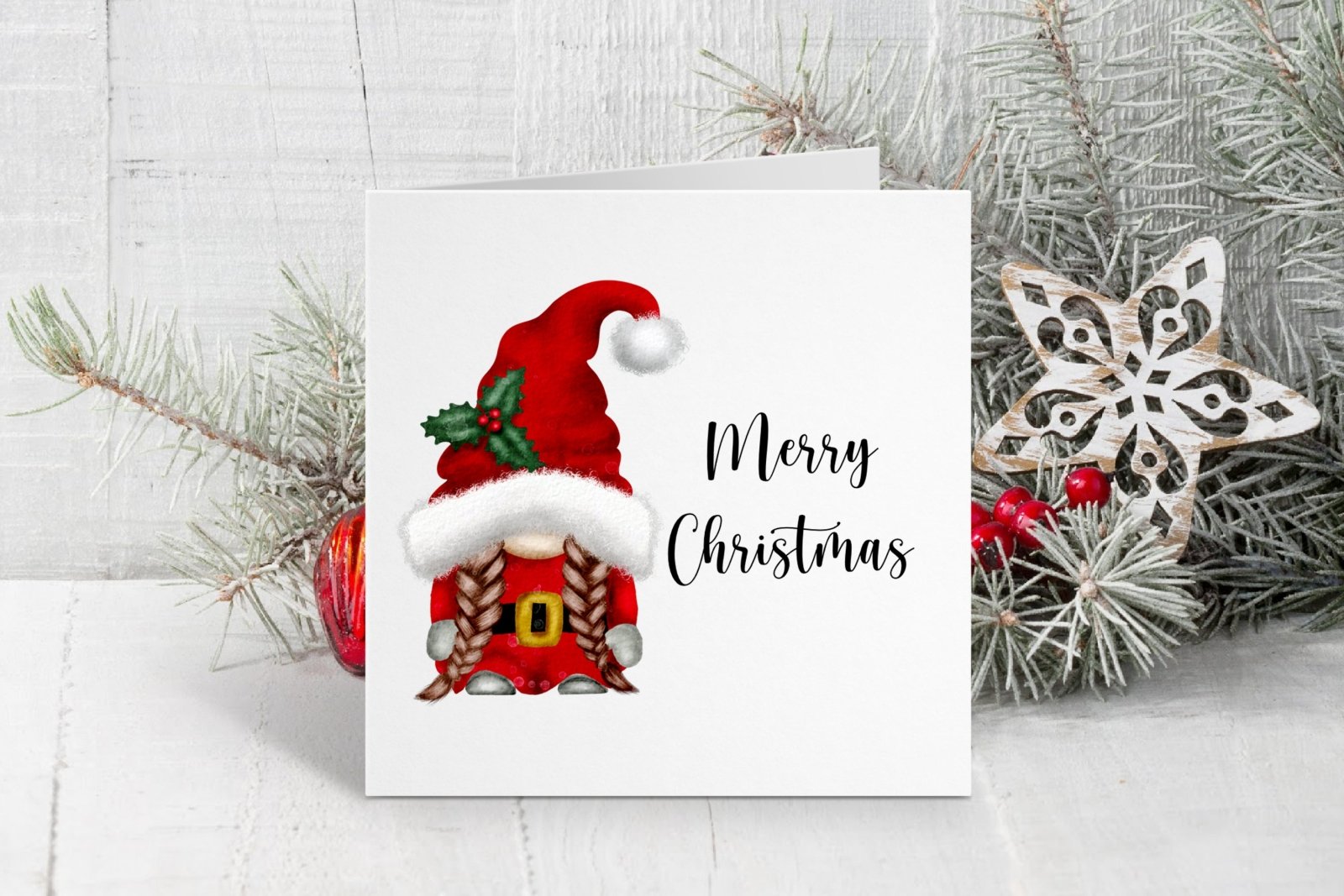 Merry Christmas Gnome - Greeting Card - The Gifted Panda