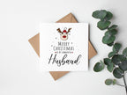 Merry Christmas Husband - Reindeer Christmas Card - The Gifted Panda