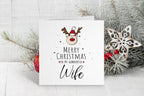 Merry Christmas Wife - Reindeer Christmas Card - The Gifted Panda
