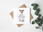 Merry Christmas Wife - Reindeer Christmas Card - The Gifted Panda