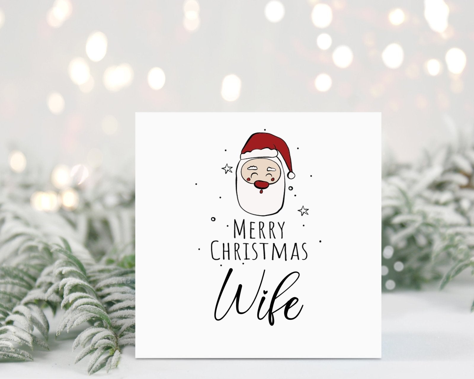 Merry Christmas Wife - Santa Christmas Card Secondary image