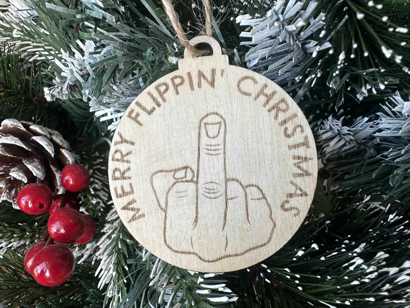 Merry Flippin' Christmas - Tree Ornament - The Gifted Panda Main image