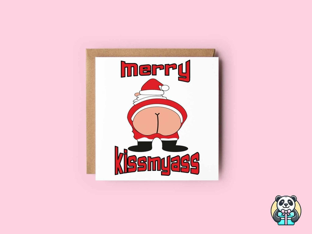 Merry Kissmyass Greetings Card - The Gifted Panda