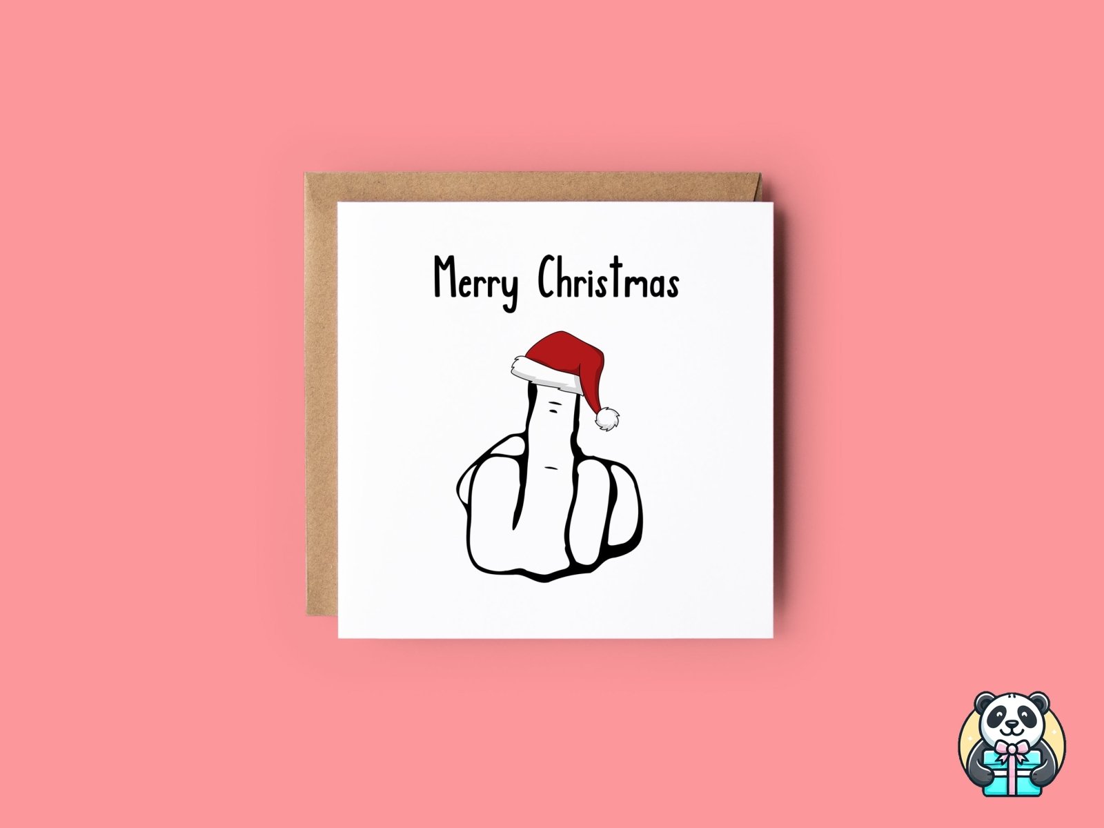 Middle Finger Christmas Greetings Card - The Gifted Panda Main image