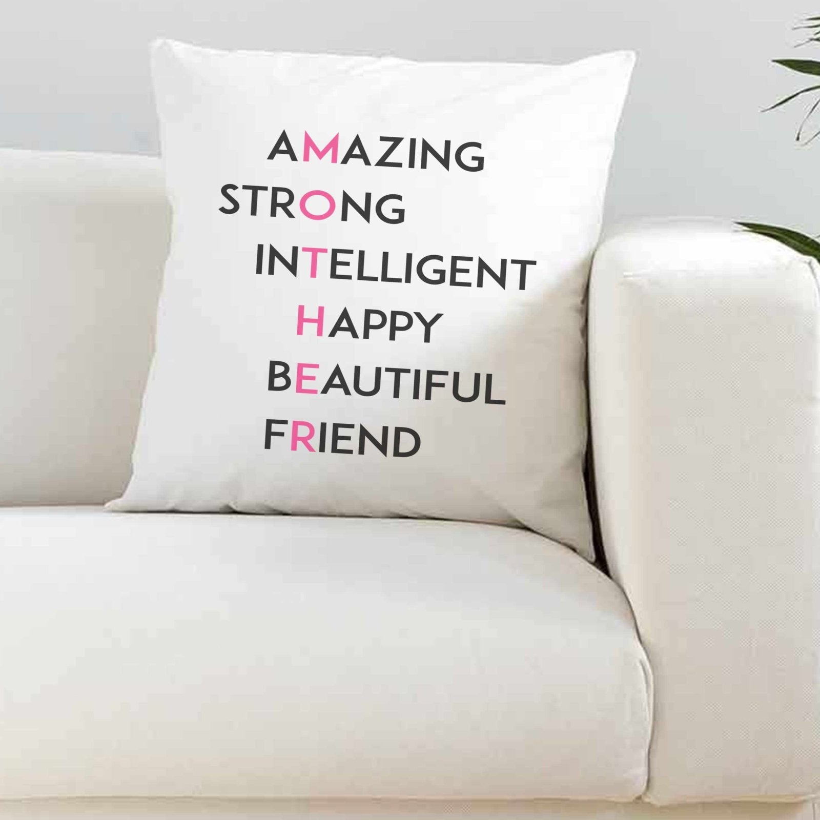 Mother Acronym Silky White Cushion - The Gifted Panda Main image