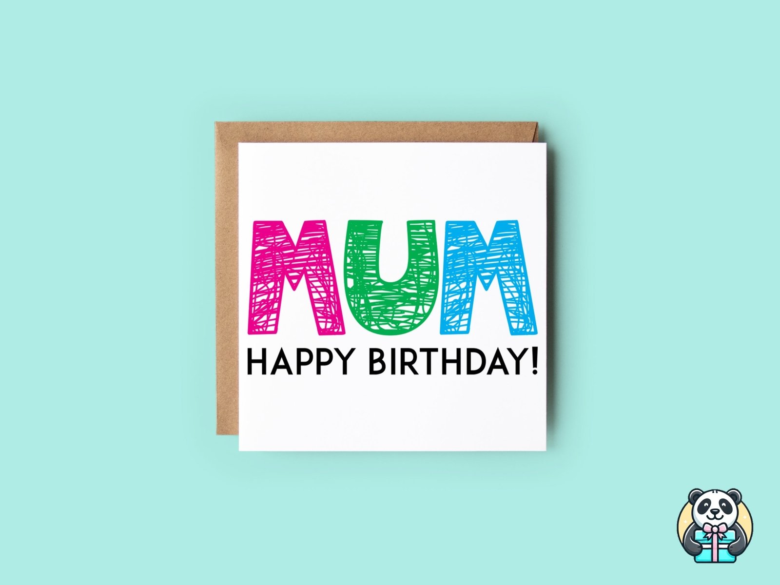 Mum Happy Birthday Scribble Greeting Card - The Gifted Panda Main image
