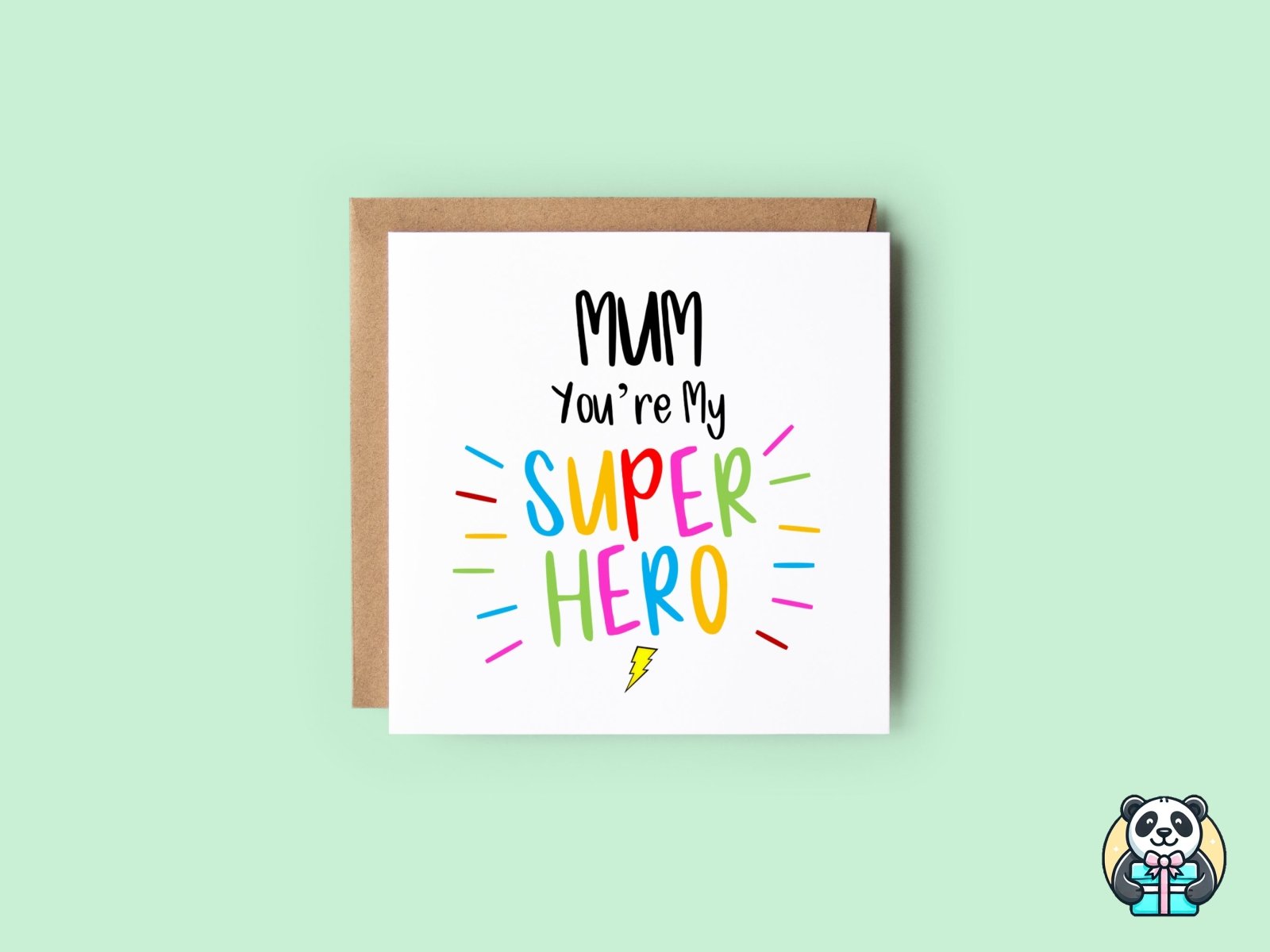 Mum You're My Superhero Card - The Gifted Panda Main image