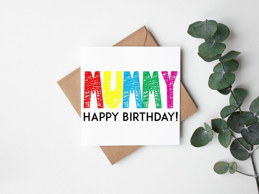 Mummy Happy Birthday Scribble Greeting Card - The Gifted Panda