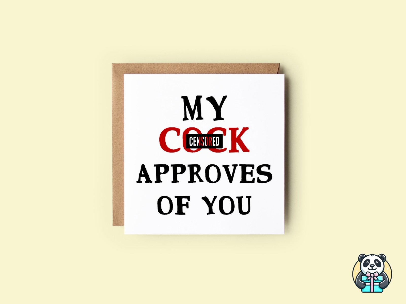 My *** Approves Of You Greetings Card - The Gifted Panda Main image