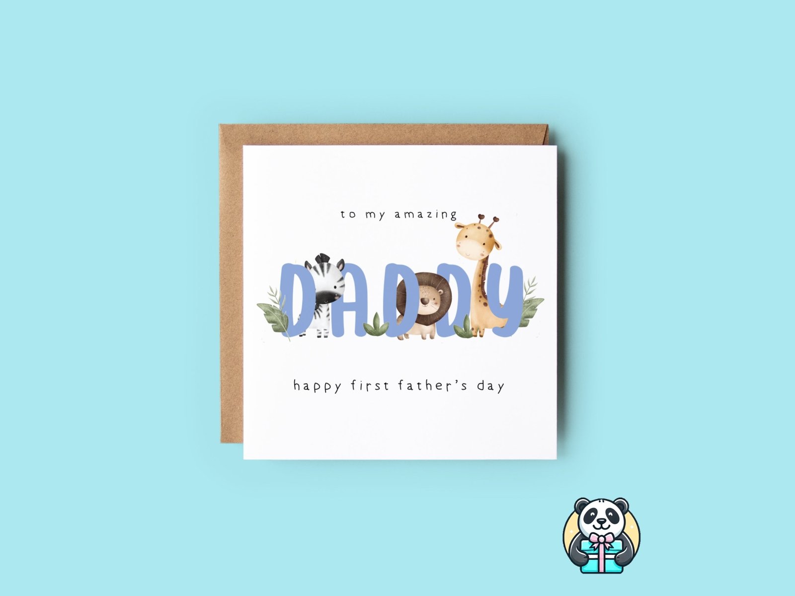 My First Father's Day Safari Animals Greetings Card - The Gifted Panda