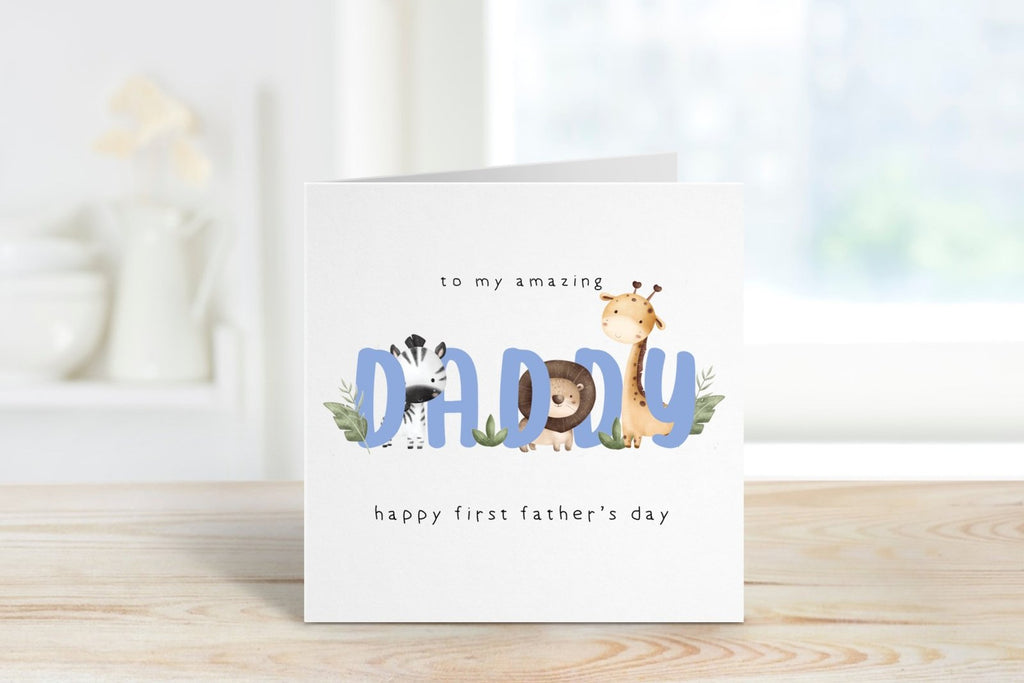 My First Father's Day Safari Animals Greetings Card - The Gifted Panda