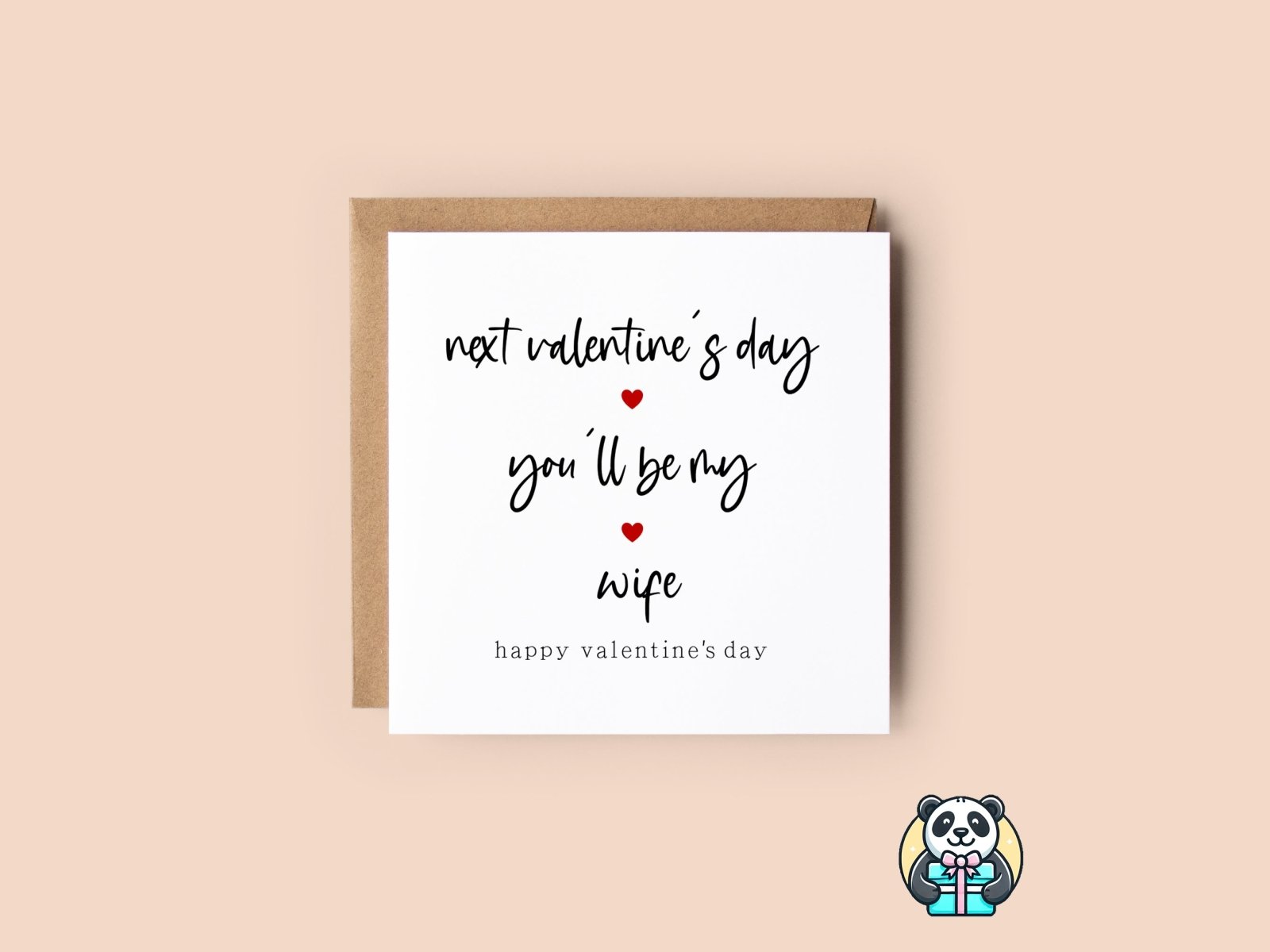 Next Valentine's Day You'll Be My Wife Romantic Card - The Gifted Panda Main image