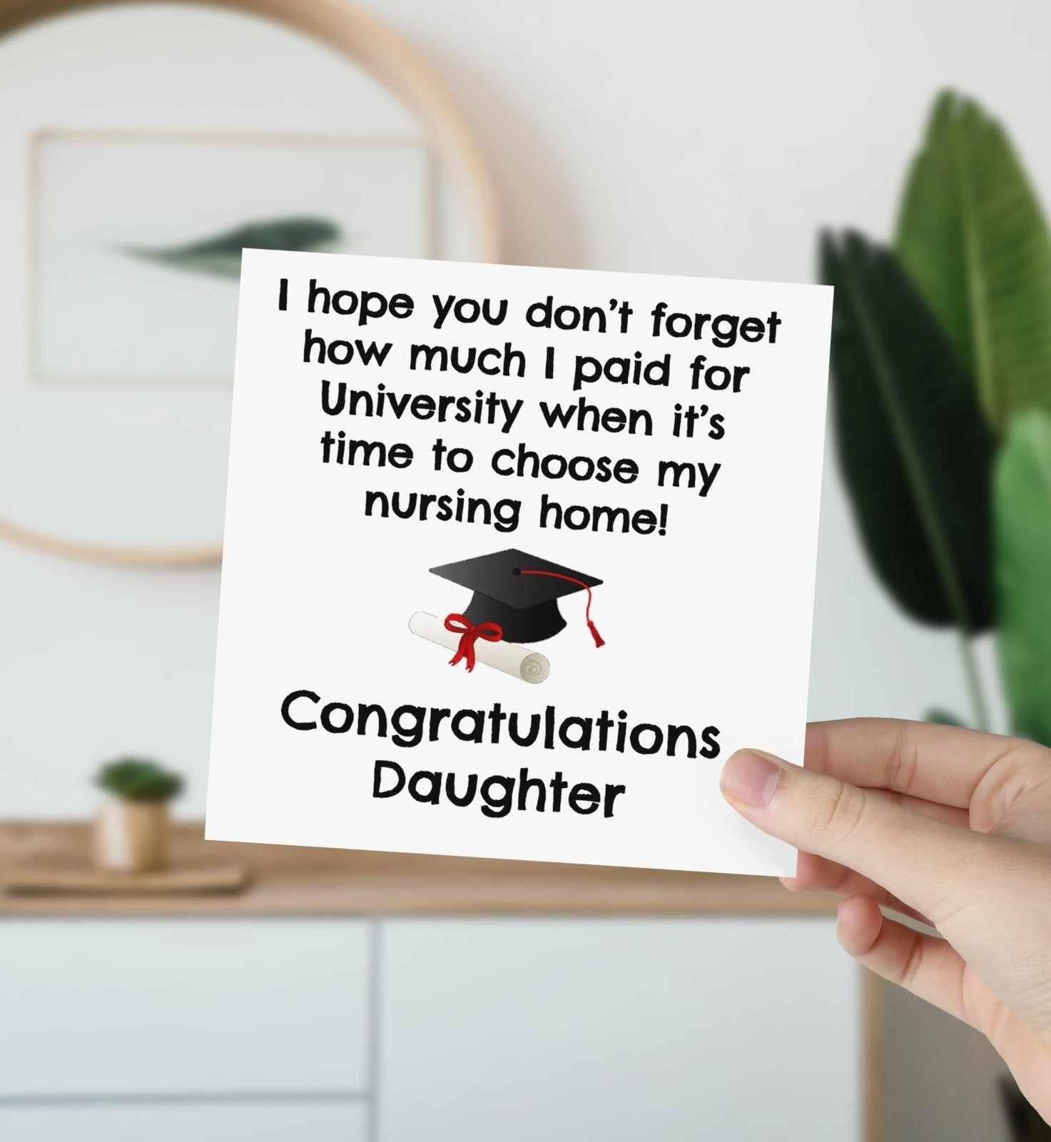 Nursing Home Graduation Greetings Card - Daughter - The Gifted Panda
